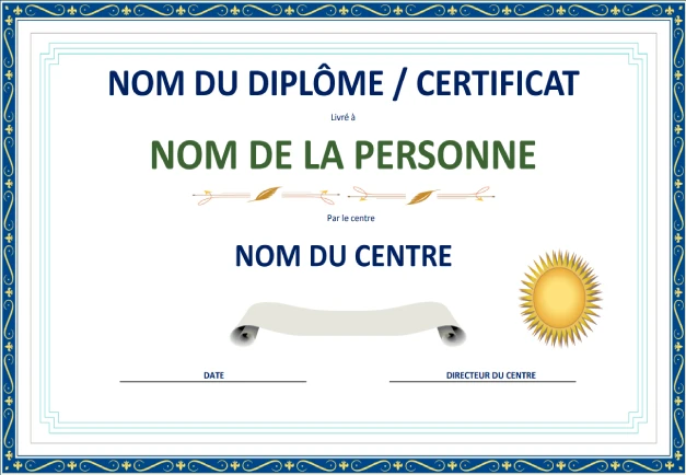 ➤ MODÈLES DE DIPLÔMES - Certificats dans Word [Gratuits]