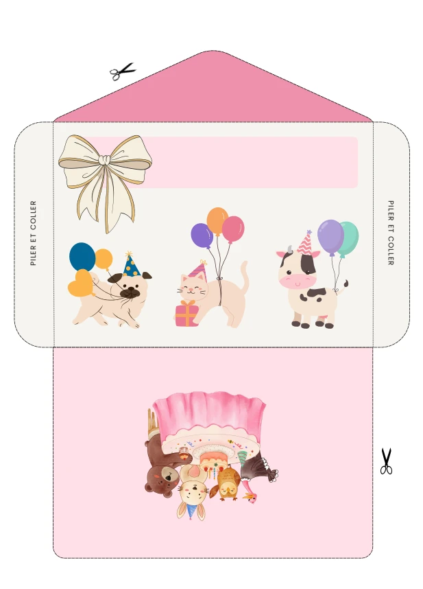 enveloppe anniversaire à imprimer gratuite