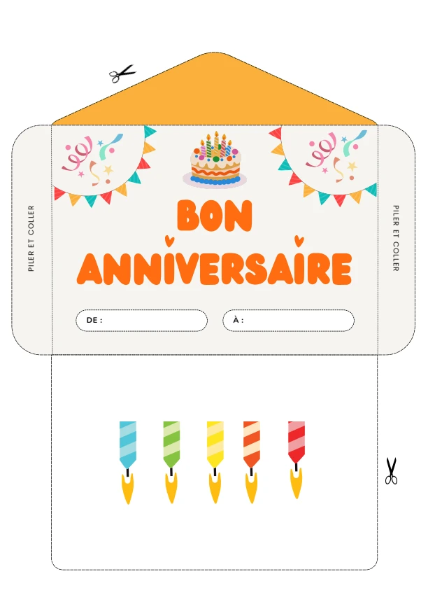 enveloppe bon anniversaire imprimer