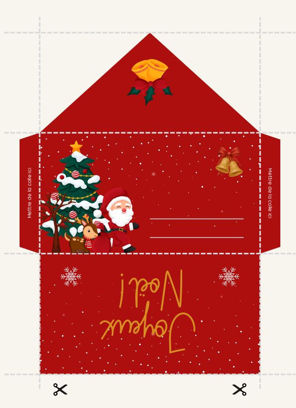 enveloppe à imprimer et découper gratuit noël